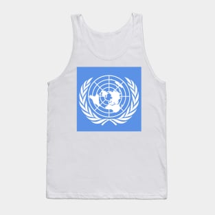 Emblem of the United Nations (White on blue) Tank Top